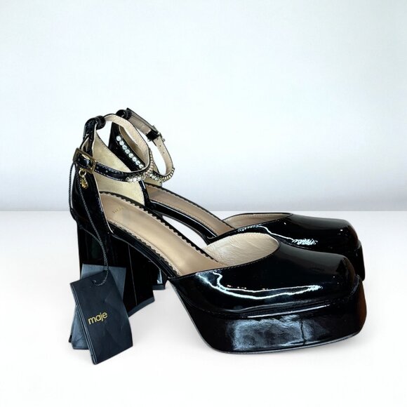 NWT Maje D’Orsay Patent Leather Pumps - Picture 7 of 10